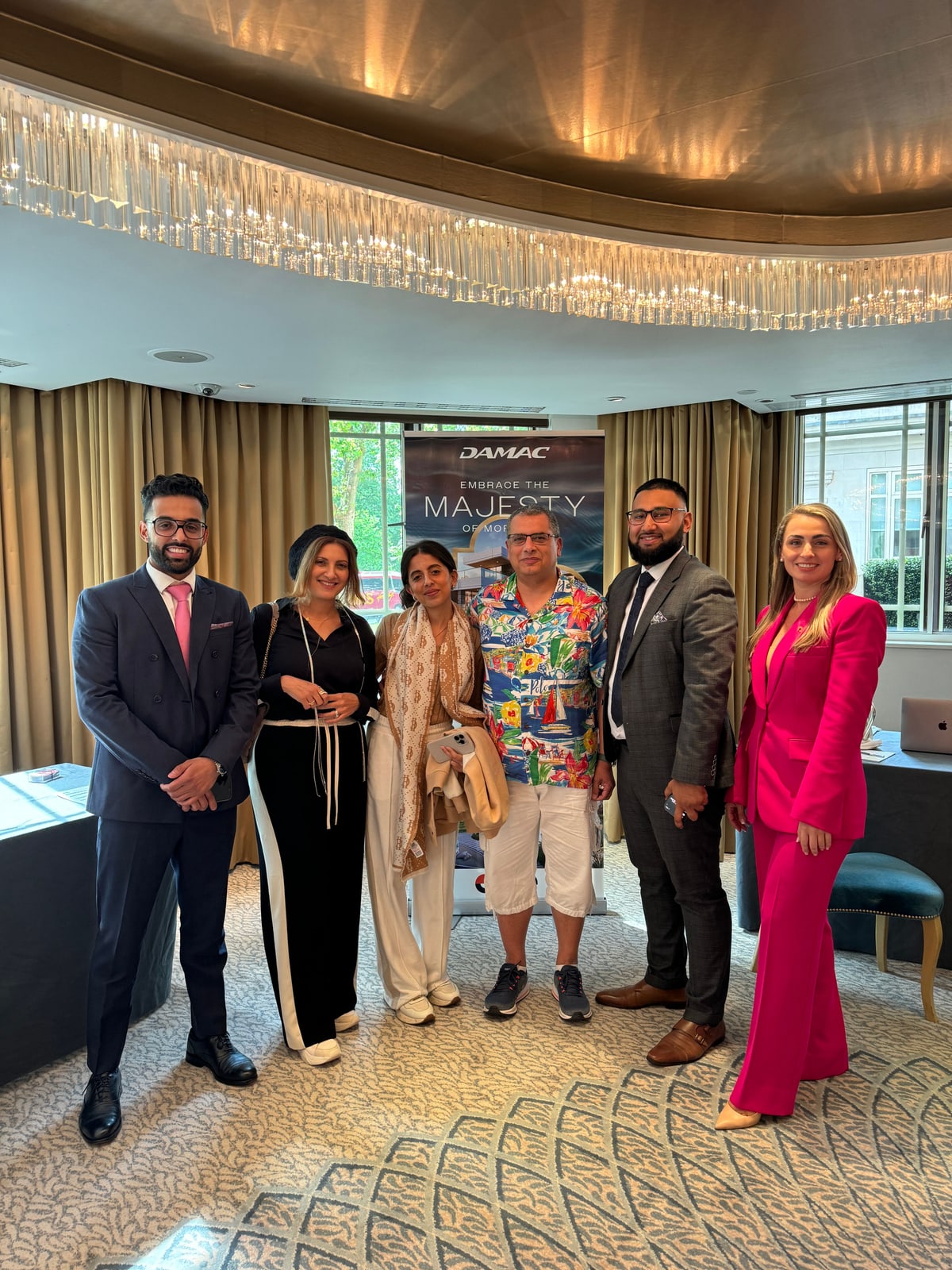 Tazz Miah with clients at DAMAC's Embrace the Majesty launch event in London